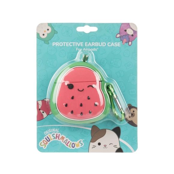 Squishmallows Watermelon Airpod Case Molded Silicon Cover Includes Carabiner NIP - Picture 1 of 4